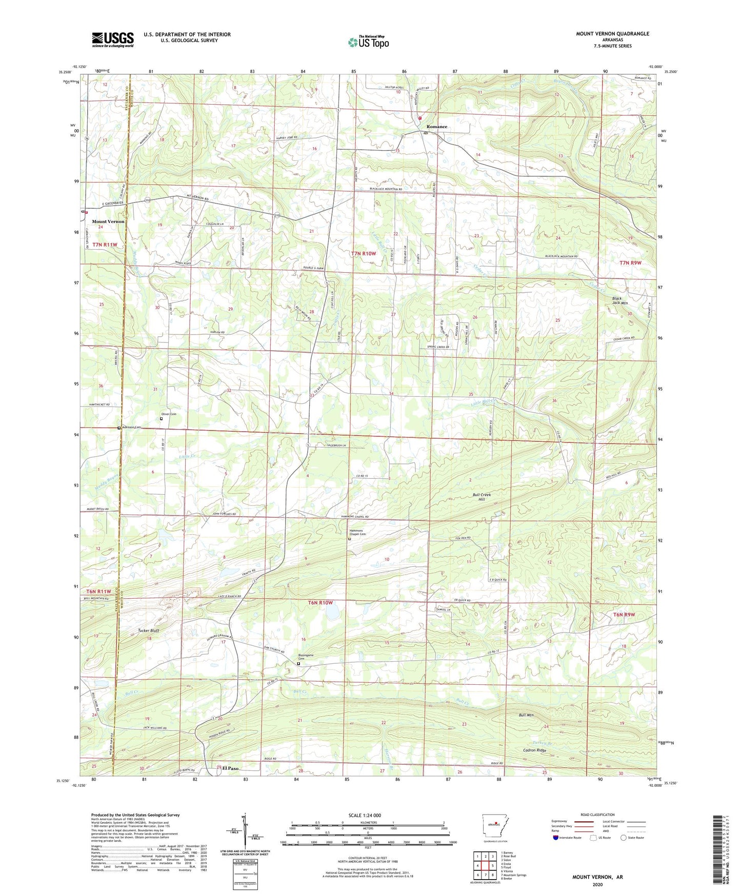 Mount Vernon Arkansas US Topo Map Image
