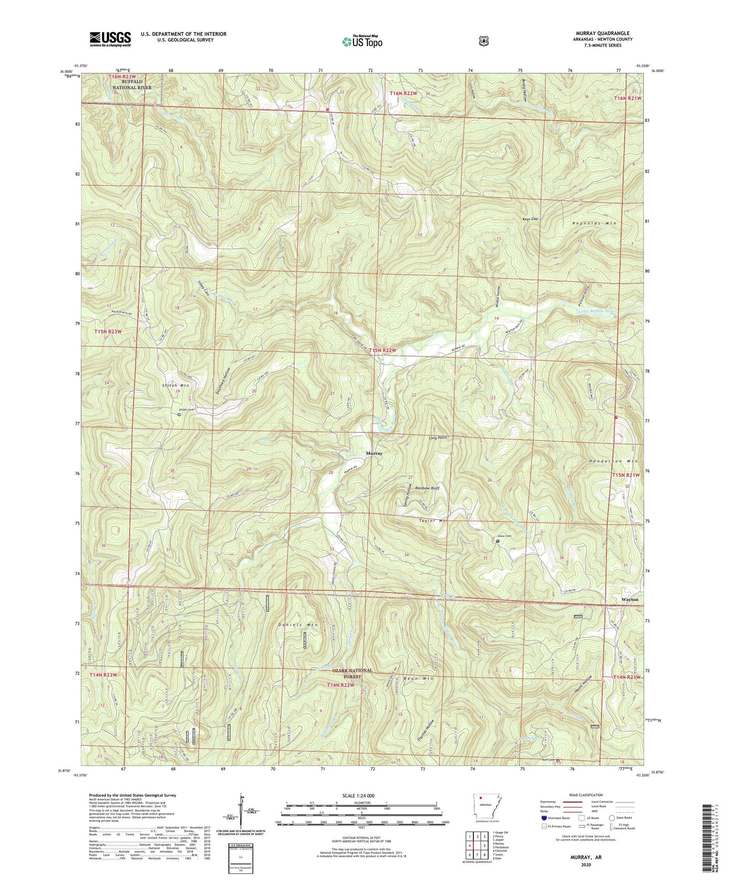Murray Arkansas US Topo Map Image