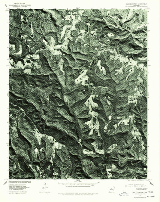 Classic USGS Old Lexington Arkansas 7.5'x7.5' Topo Map Image