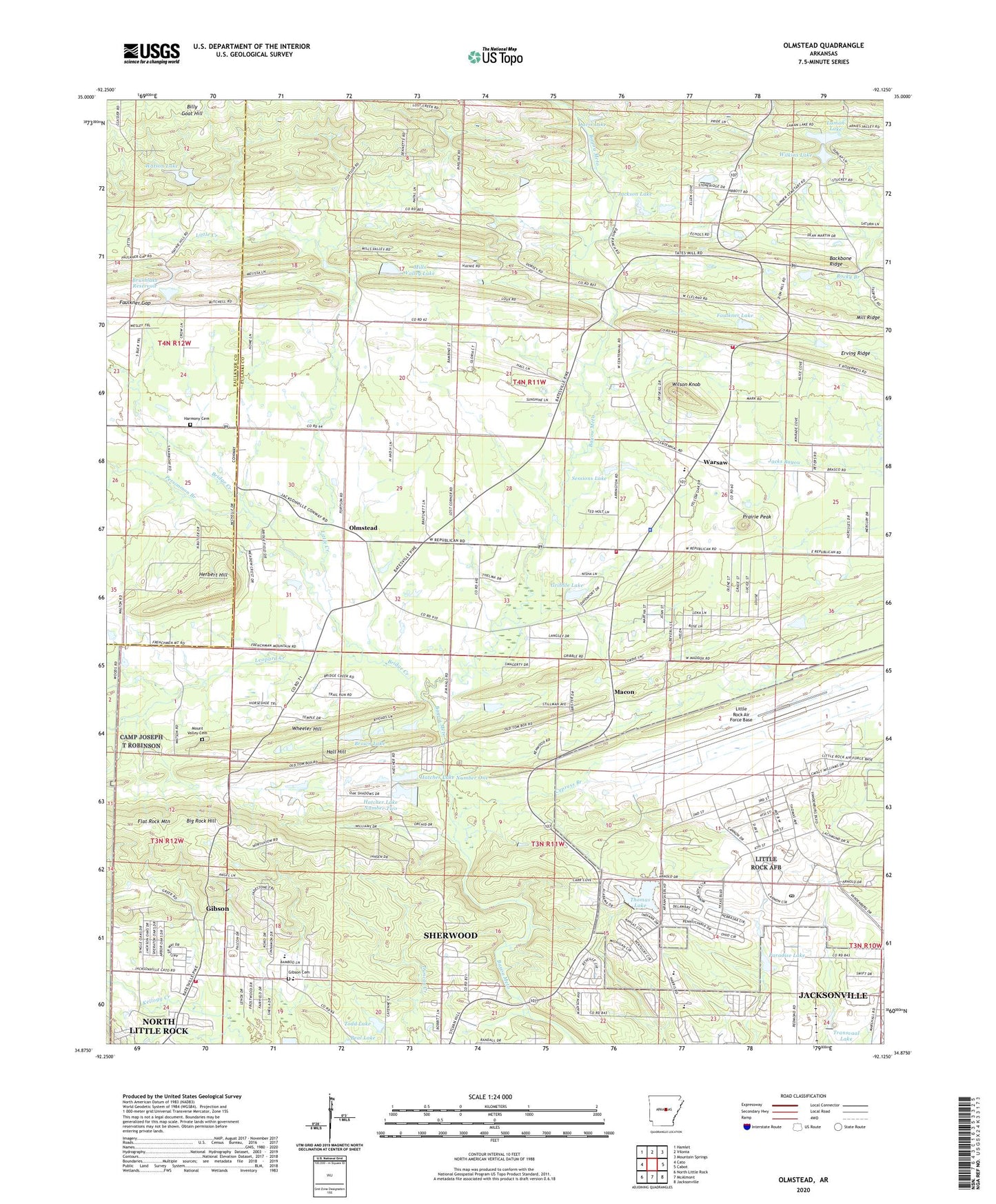 Olmstead Arkansas US Topo Map Image