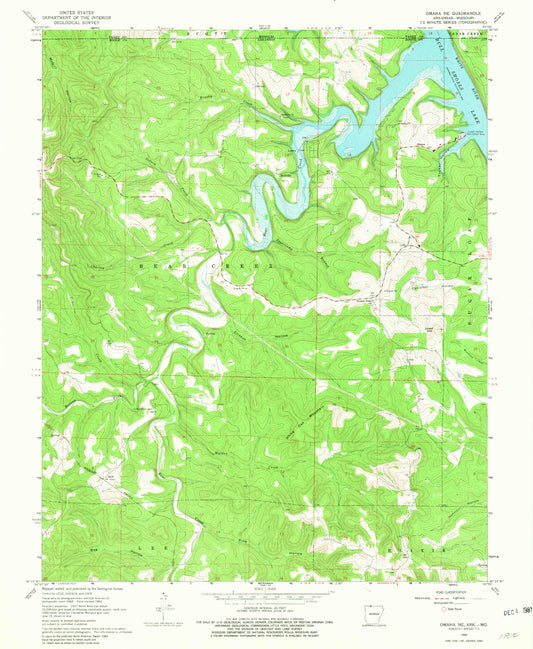 Classic USGS Omaha NE Arkansas 7.5'x7.5' Topo Map Image