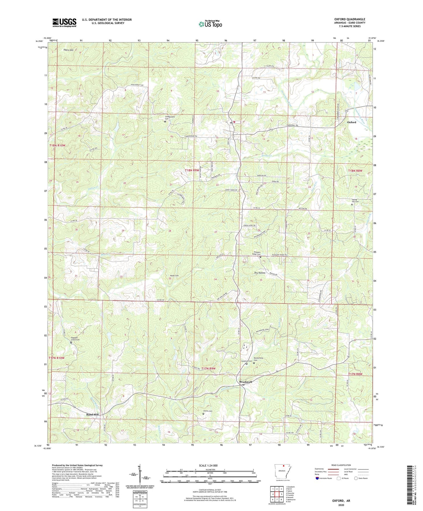 Oxford Arkansas US Topo Map Image
