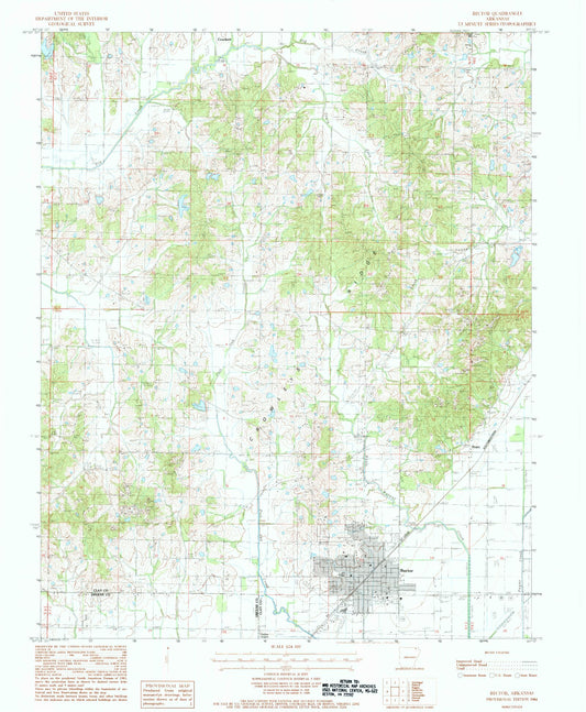 Classic USGS Rector Arkansas 7.5'x7.5' Topo Map Image