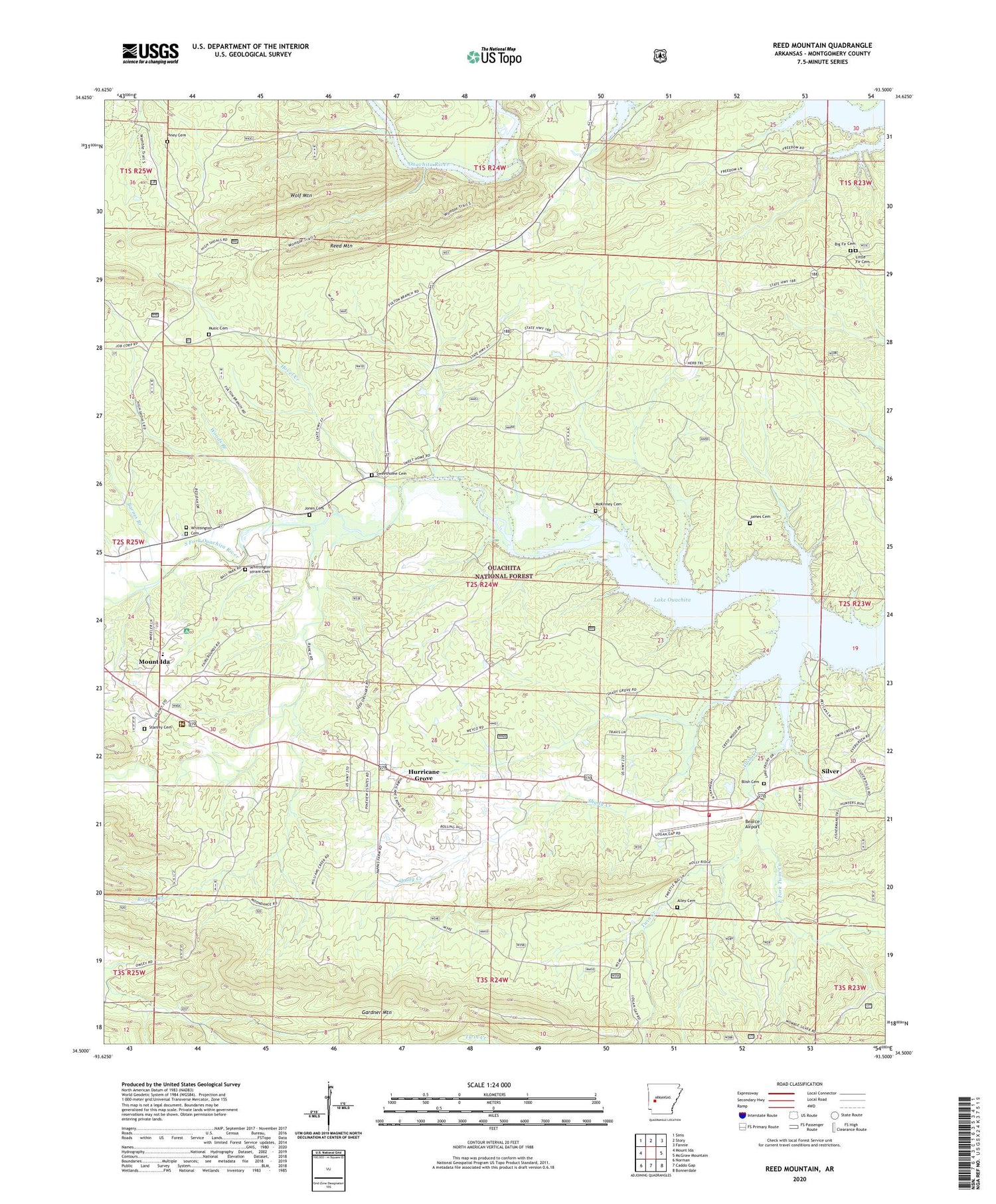 Reed Mountain Arkansas US Topo Map Image