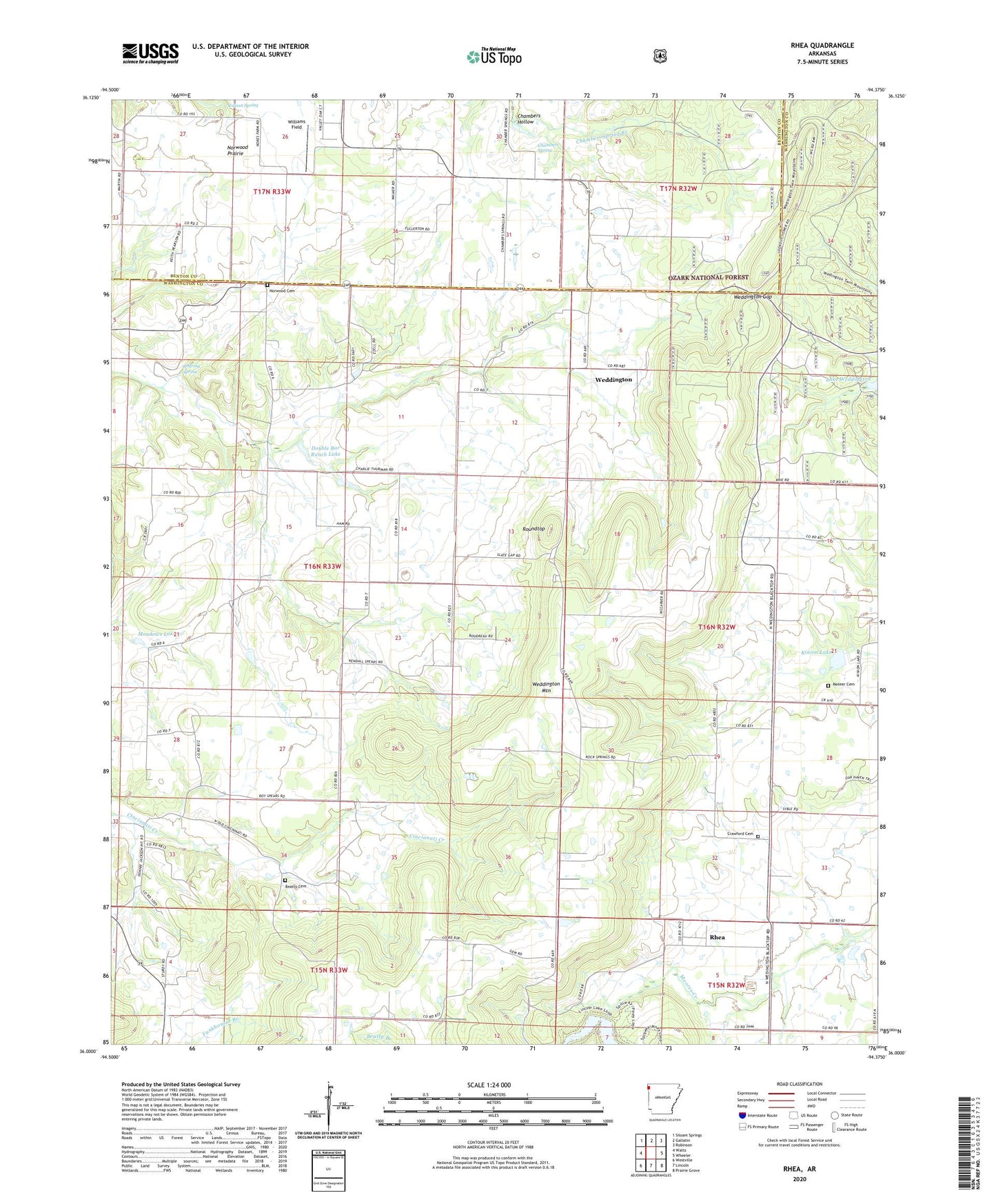 Rhea Arkansas US Topo Map Image