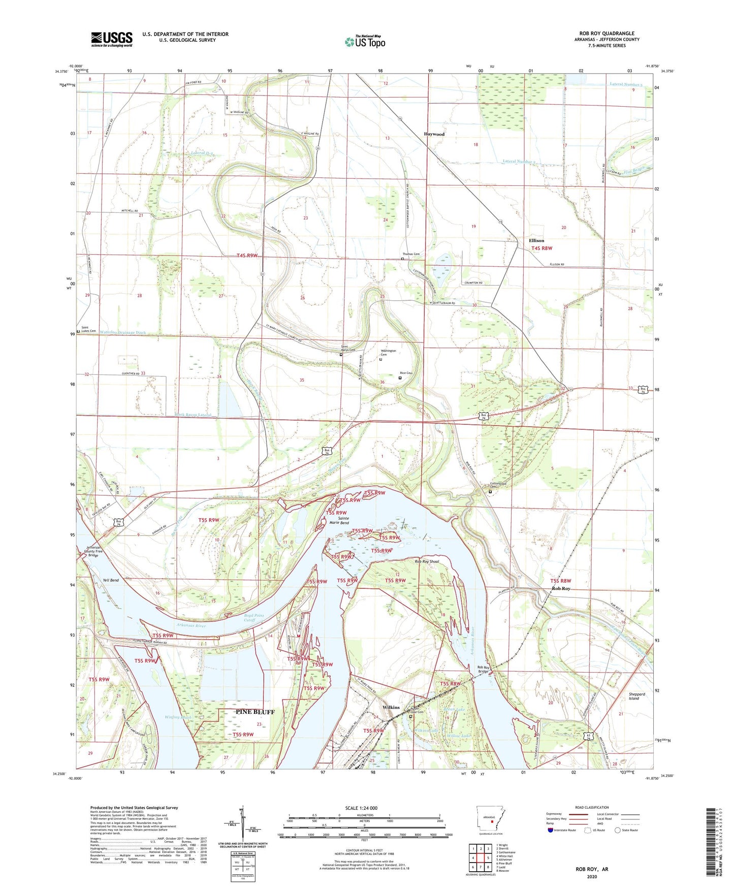 Rob Roy Arkansas US Topo Map Image