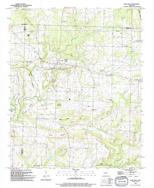 Classic USGS Rose Bud Arkansas 7.5'x7.5' Topo Map Image