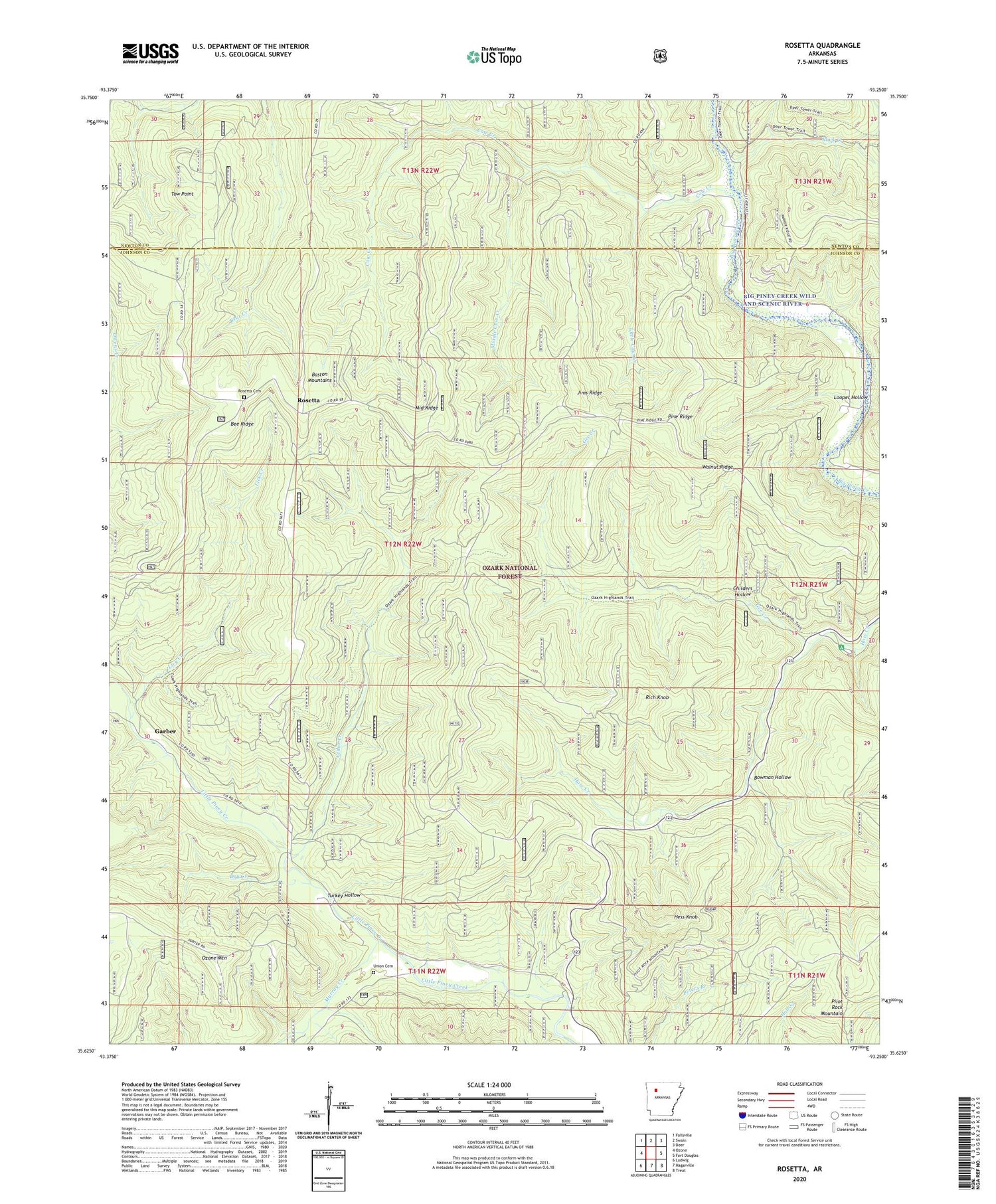 Rosetta Arkansas US Topo Map Image