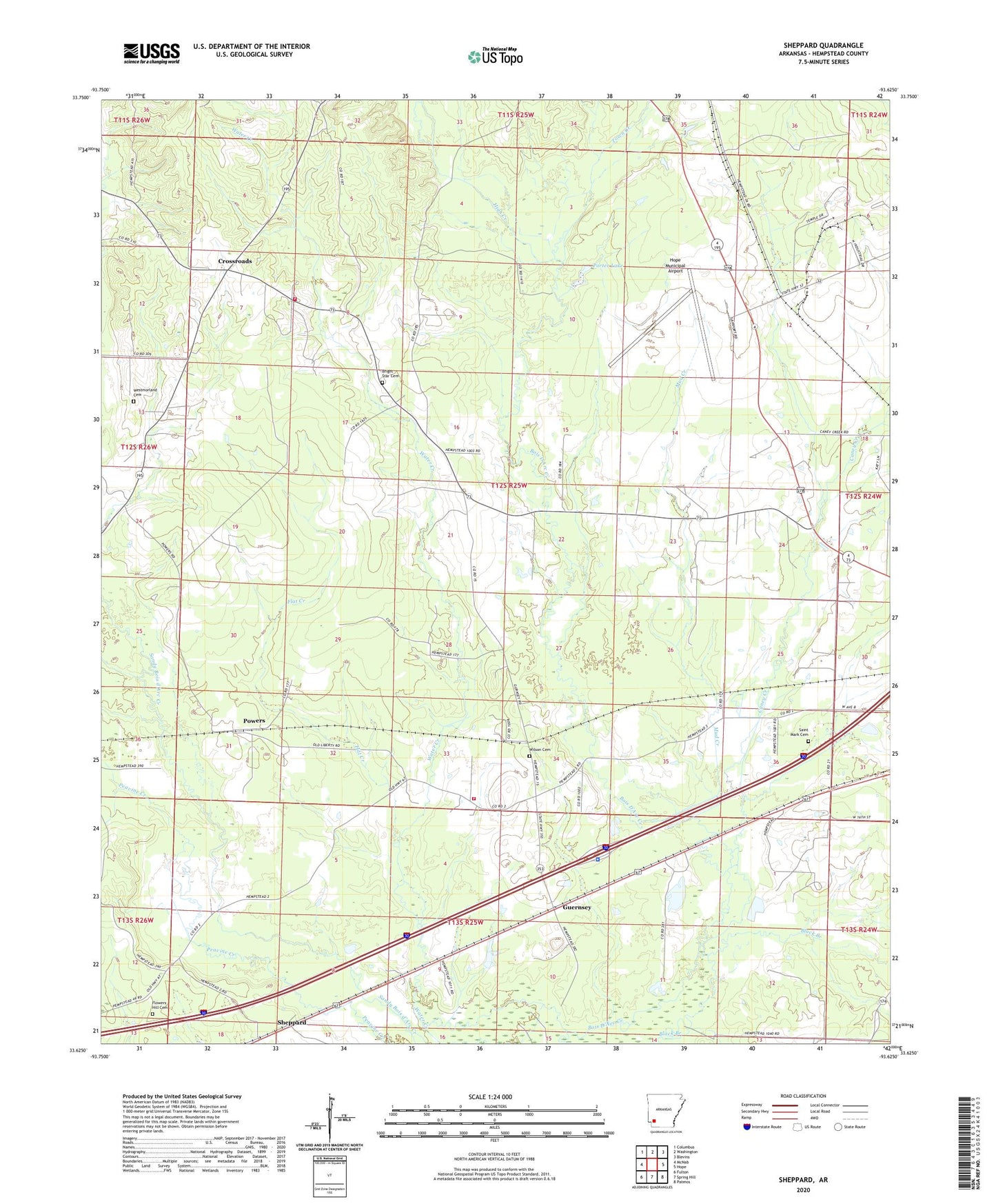Sheppard Arkansas US Topo Map Image