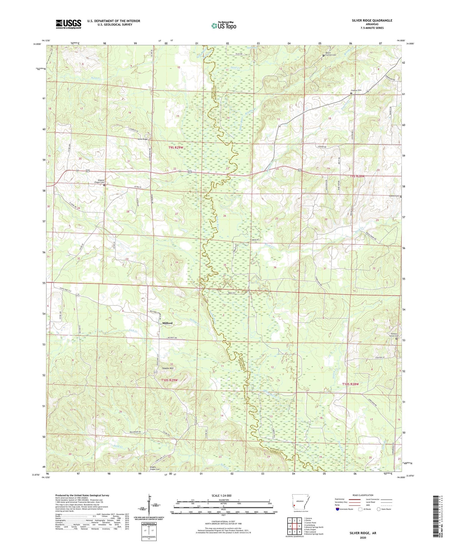 Silver Ridge Arkansas US Topo Map Image