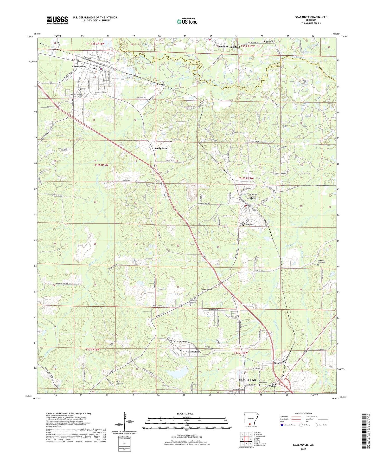 Smackover Arkansas US Topo Map Image