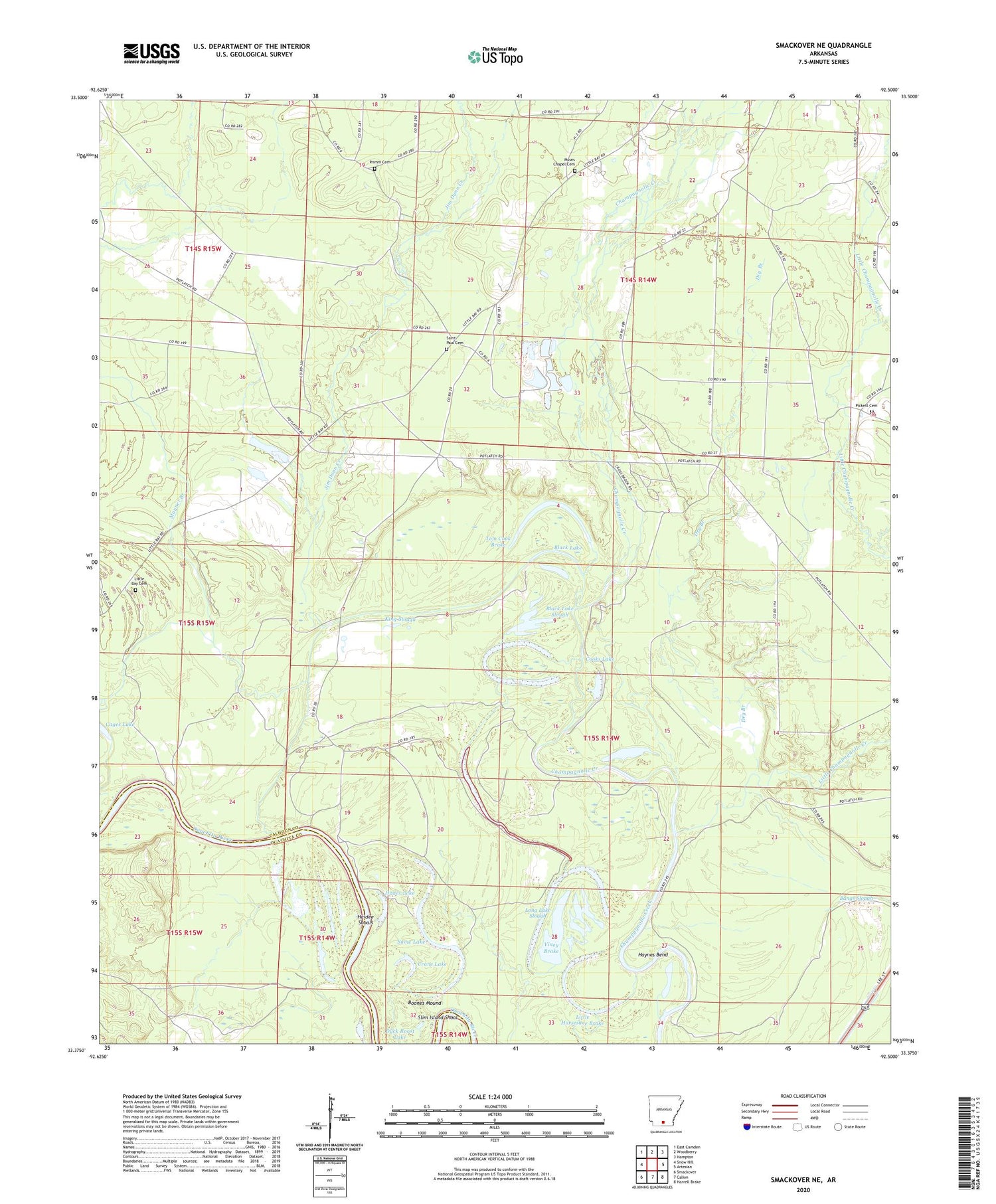 Smackover NE Arkansas US Topo Map Image