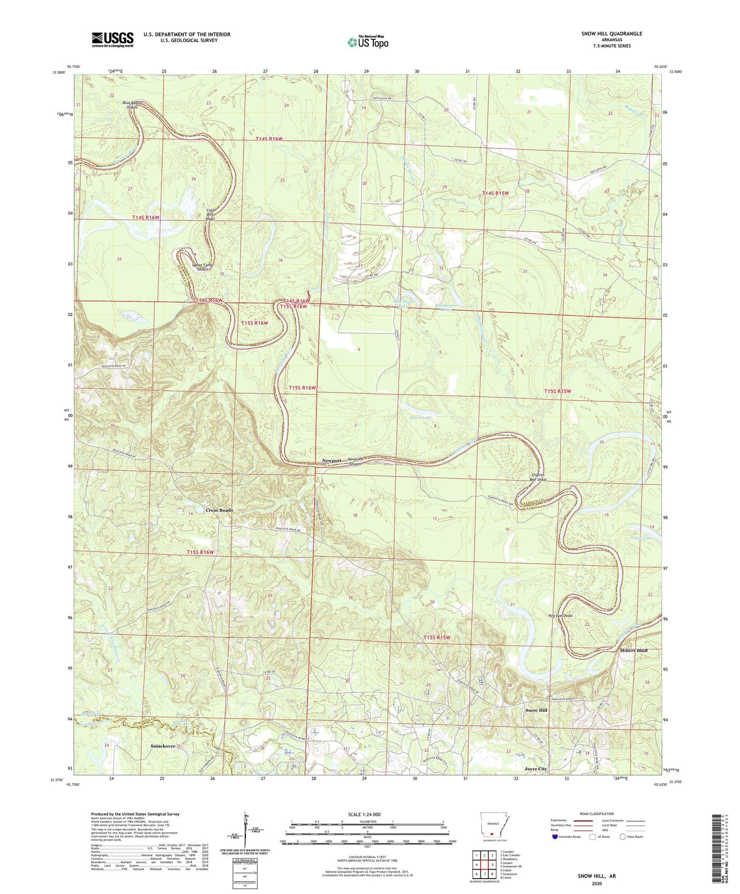 Snow Hill Arkansas US Topo Map Image
