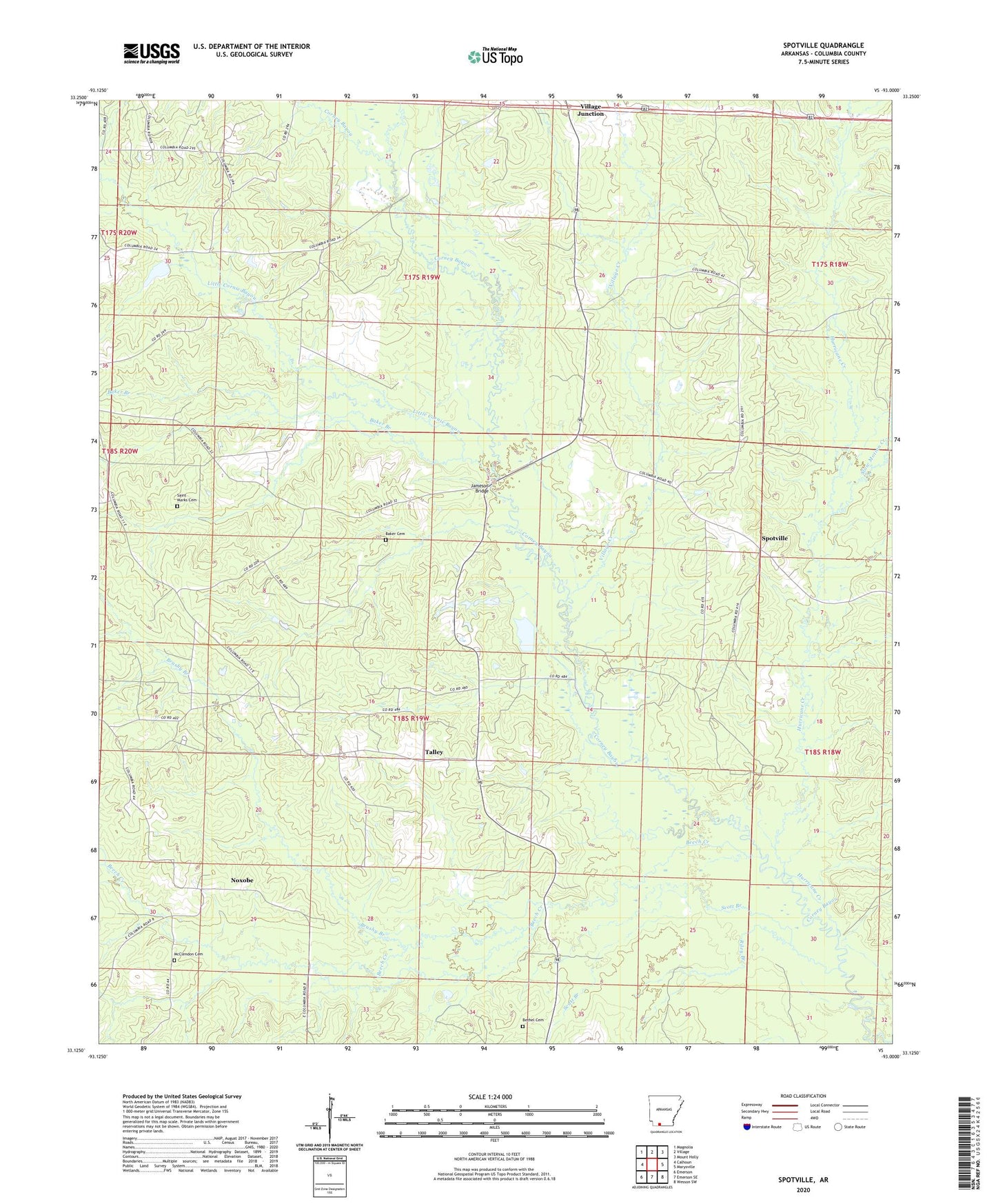 Spotville Arkansas US Topo Map Image