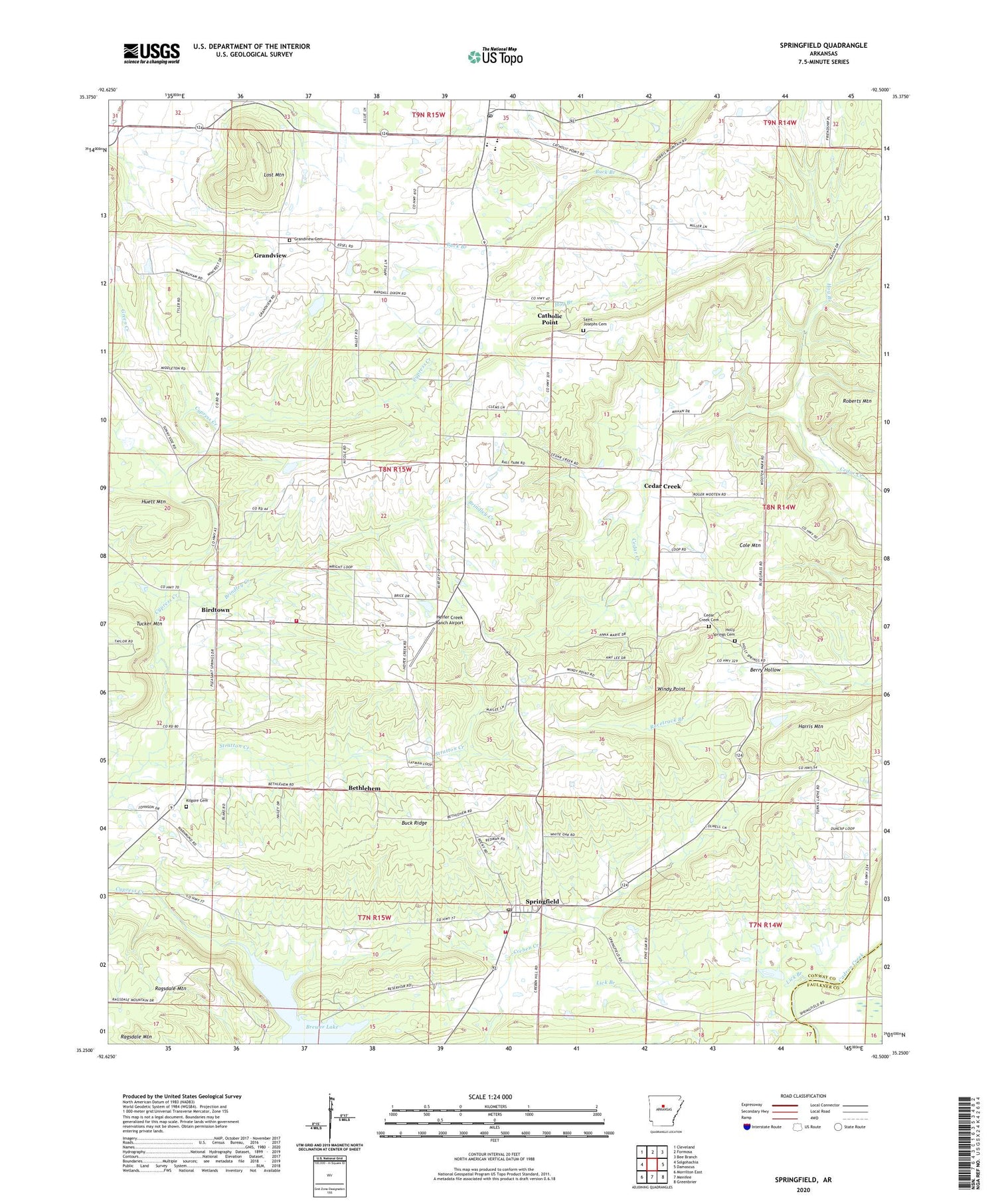 Springfield Arkansas US Topo Map Image