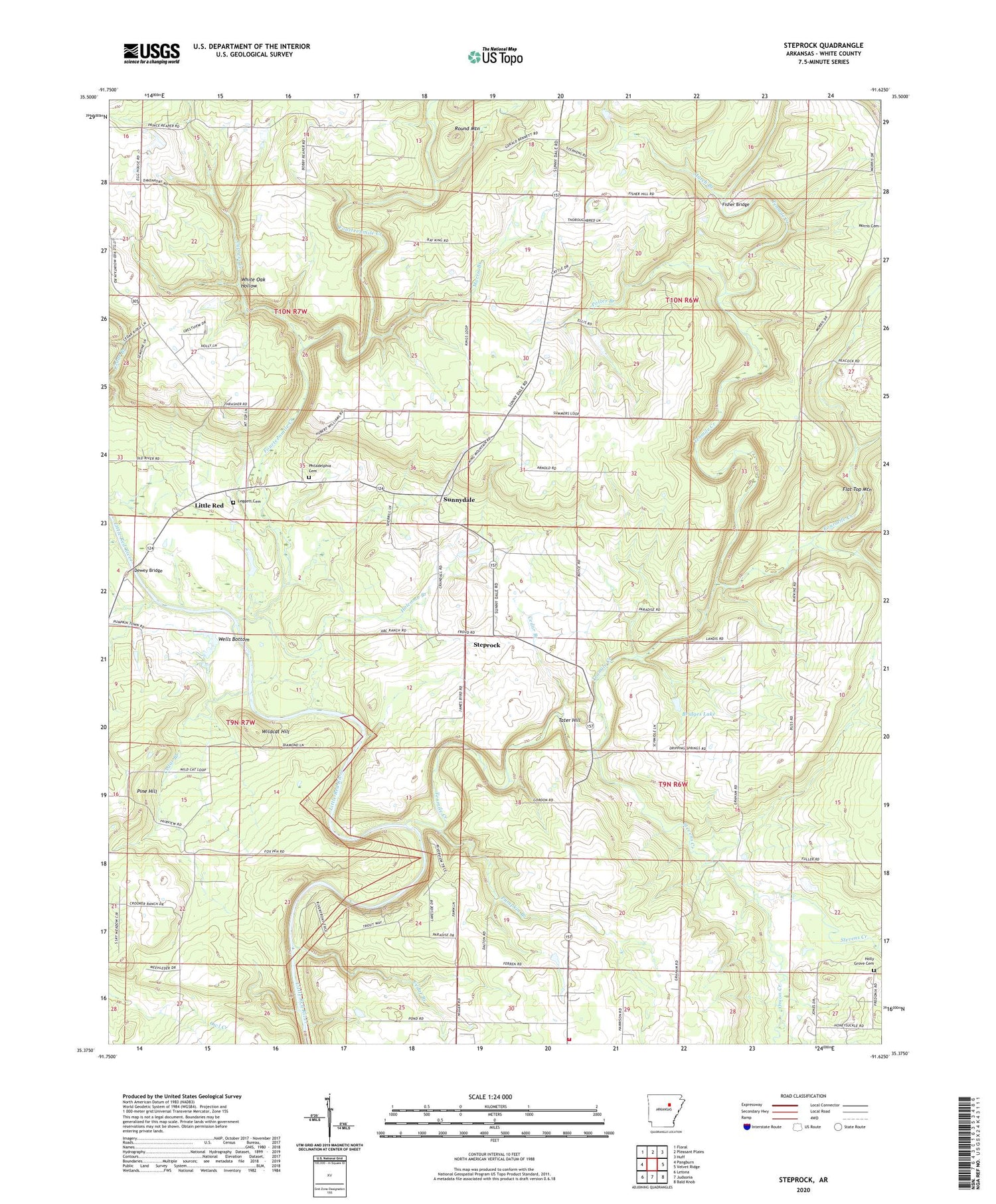 Steprock Arkansas US Topo Map Image