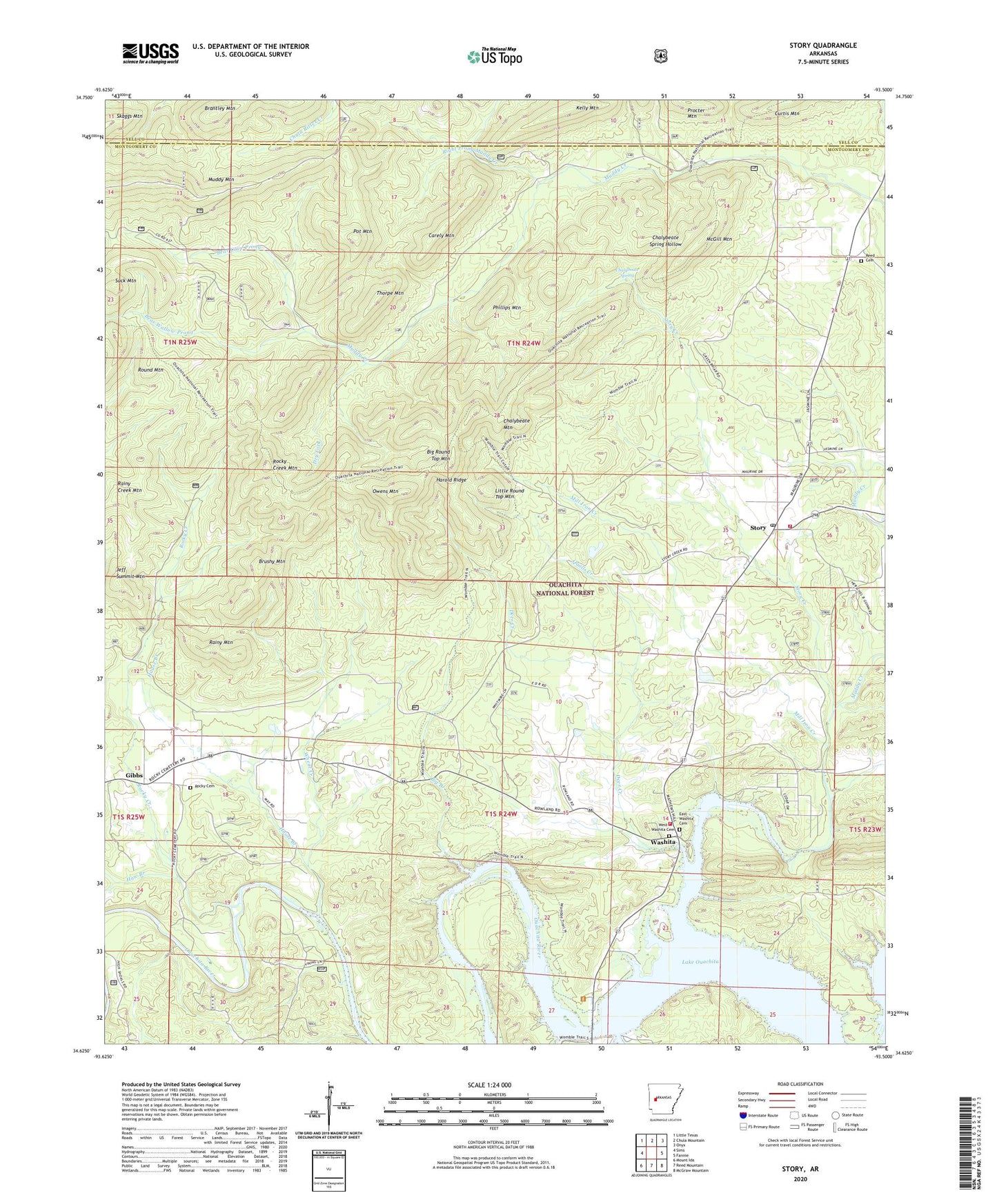 Story Arkansas US Topo Map Image