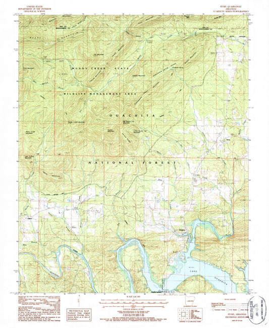 Classic USGS Story Arkansas 7.5'x7.5' Topo Map Image