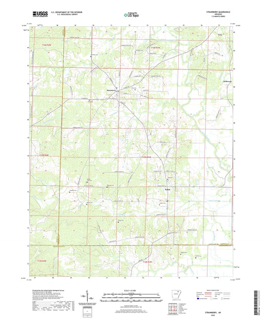 Strawberry Arkansas US Topo Map Image