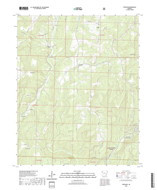 Strickler Arkansas US Topo Map Image