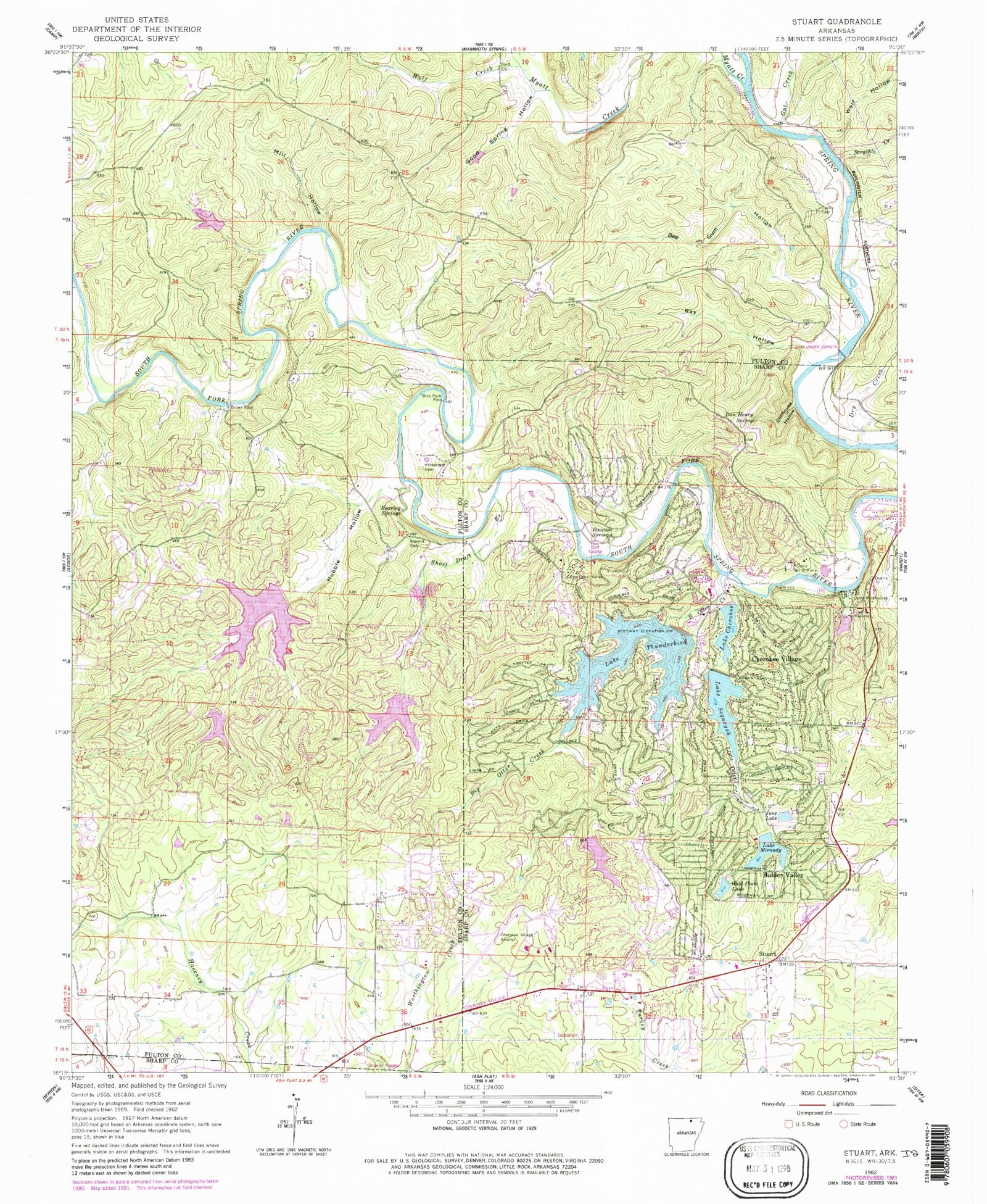 Classic USGS Stuart Arkansas 7.5'x7.5' Topo Map – MyTopo Map Store