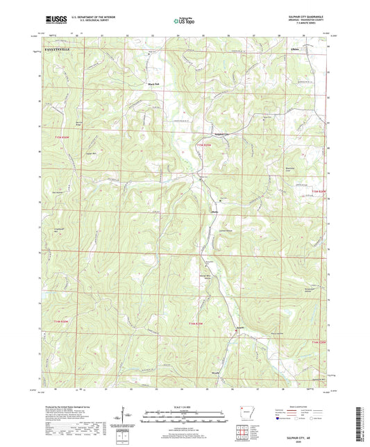 Sulphur City Arkansas US Topo Map Image