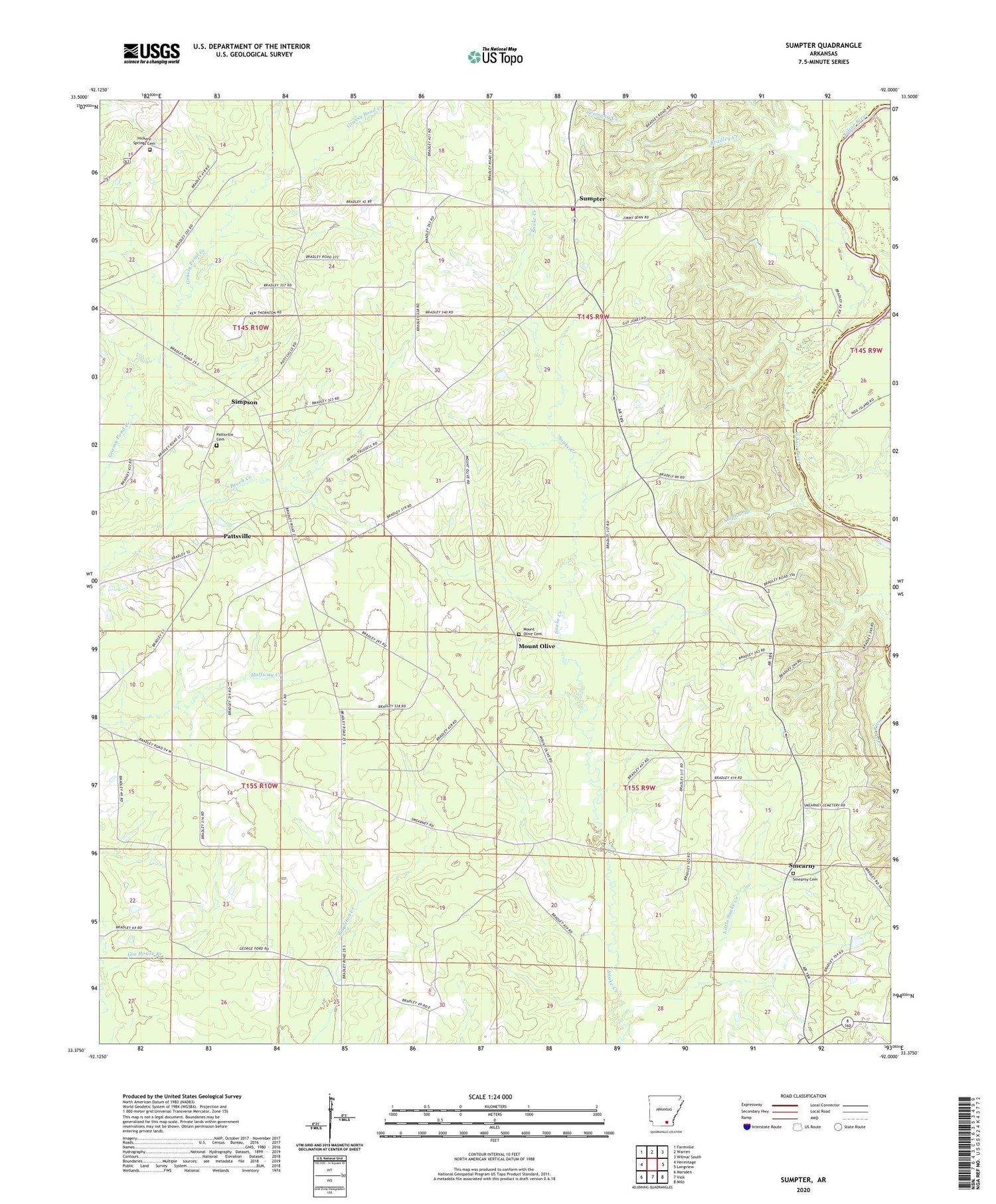 Sumpter Arkansas US Topo Map Image