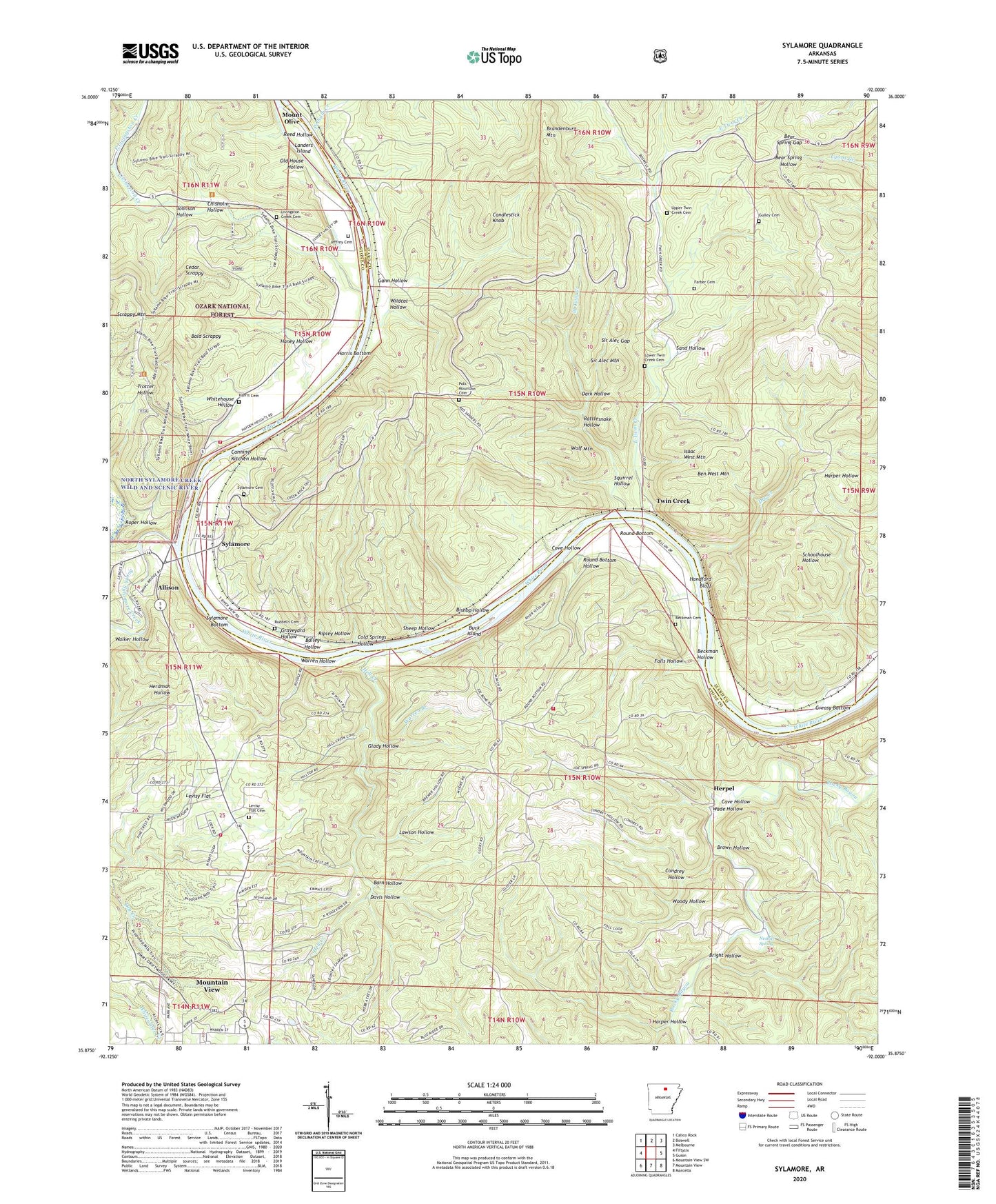 Sylamore Arkansas US Topo Map Image