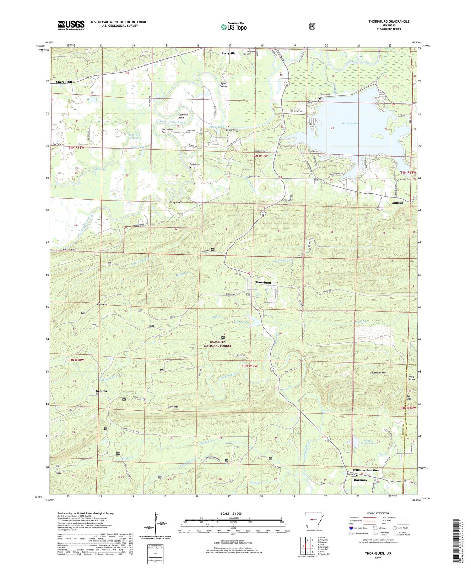 Thornburg Arkansas US Topo Map Image