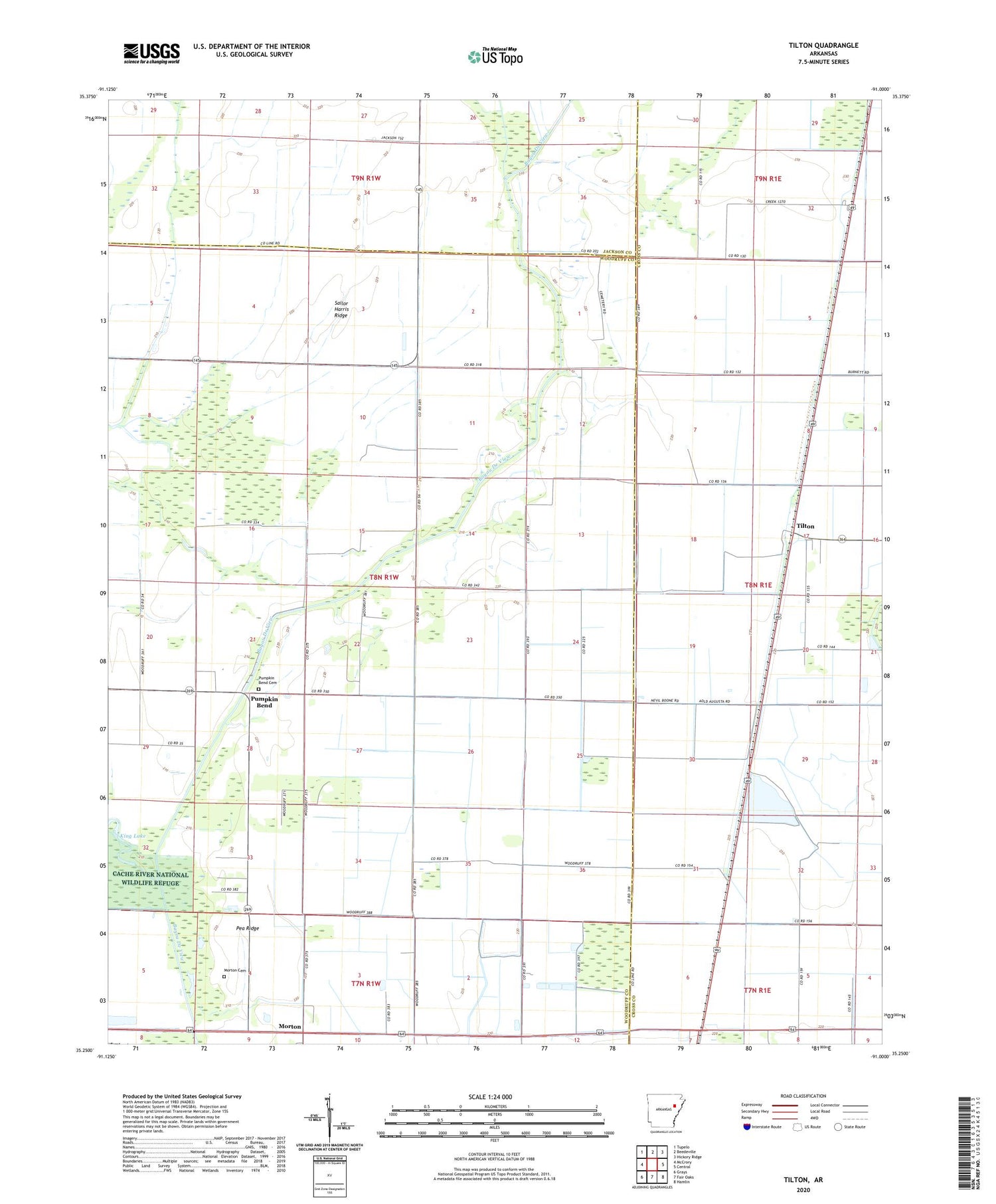 Tilton Arkansas US Topo Map Image