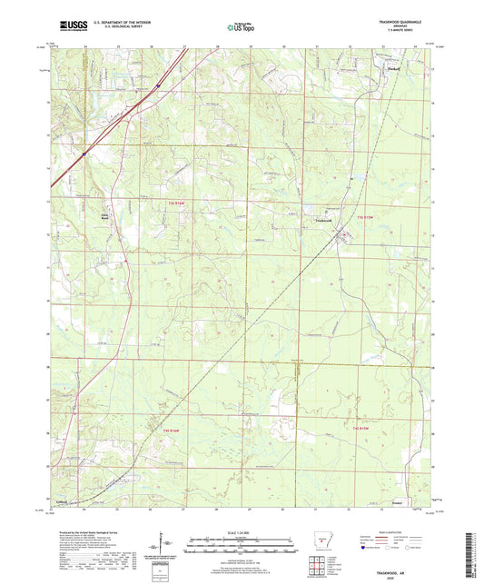 Traskwood Arkansas US Topo Map Image