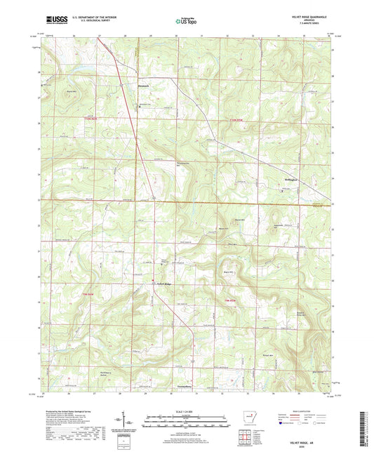 Velvet Ridge Arkansas US Topo Map Image