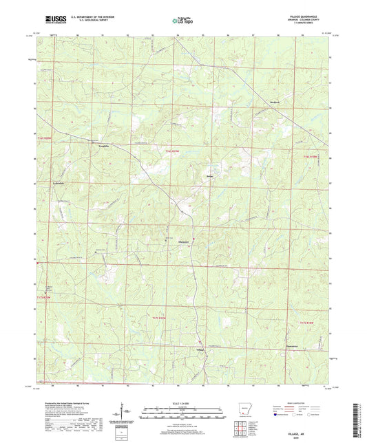 Village Arkansas US Topo Map Image