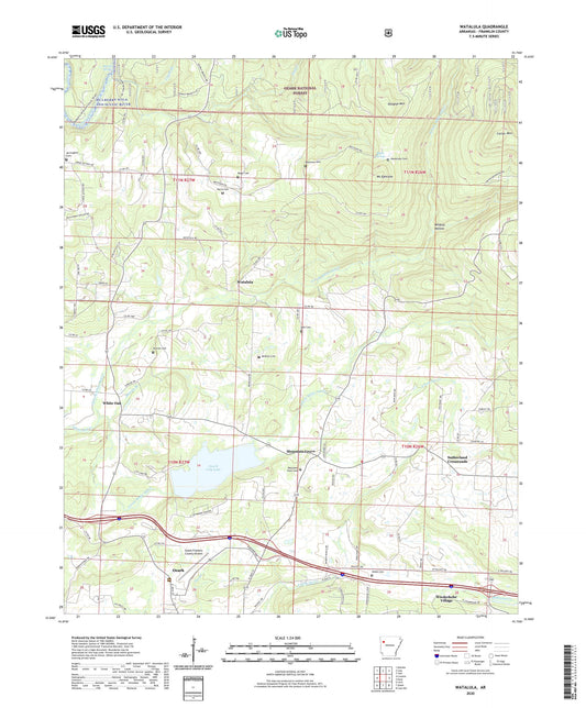 Watalula Arkansas US Topo Map Image