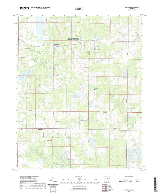 Wattensaw Arkansas US Topo Map Image