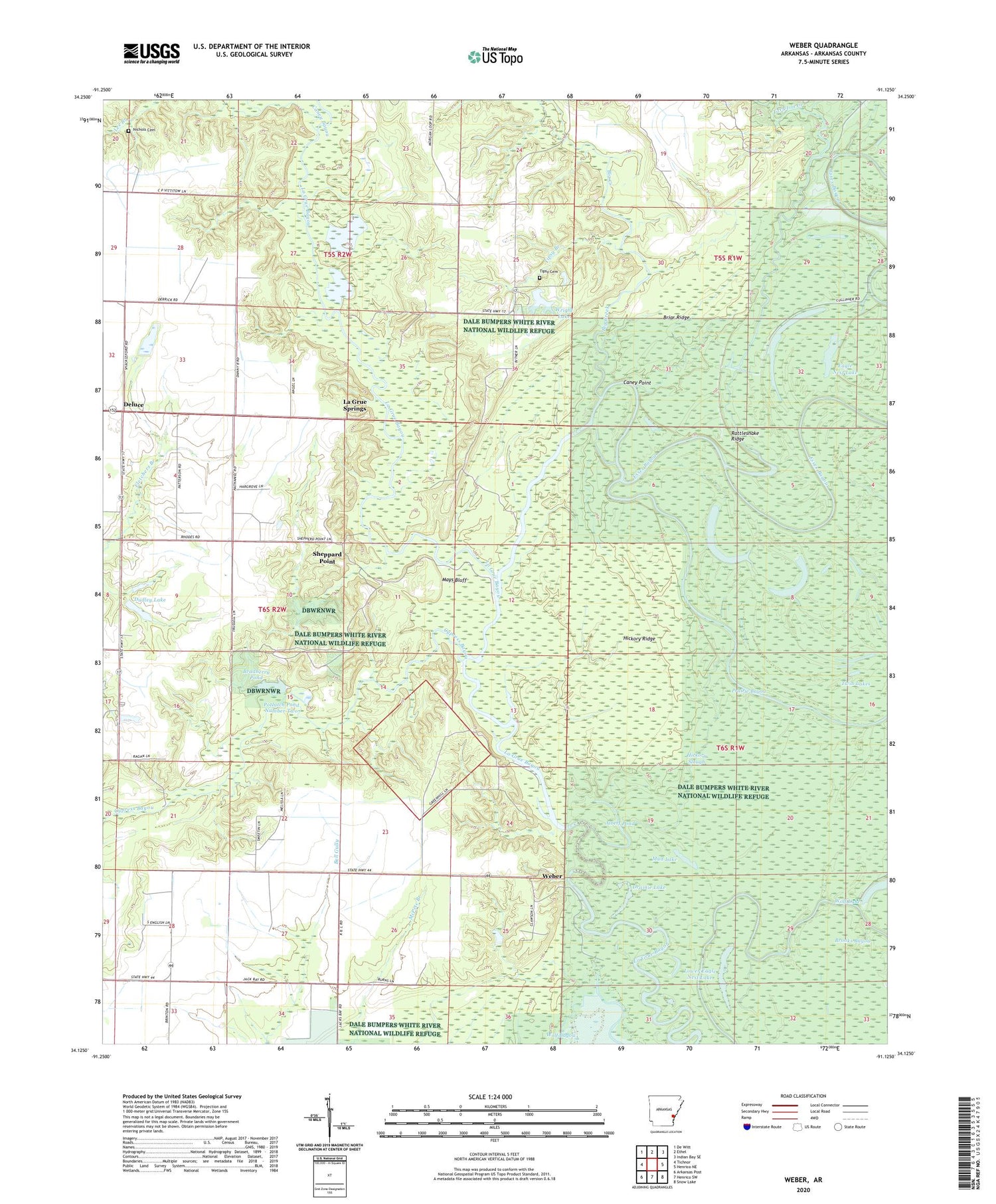 Weber Arkansas US Topo Map Image