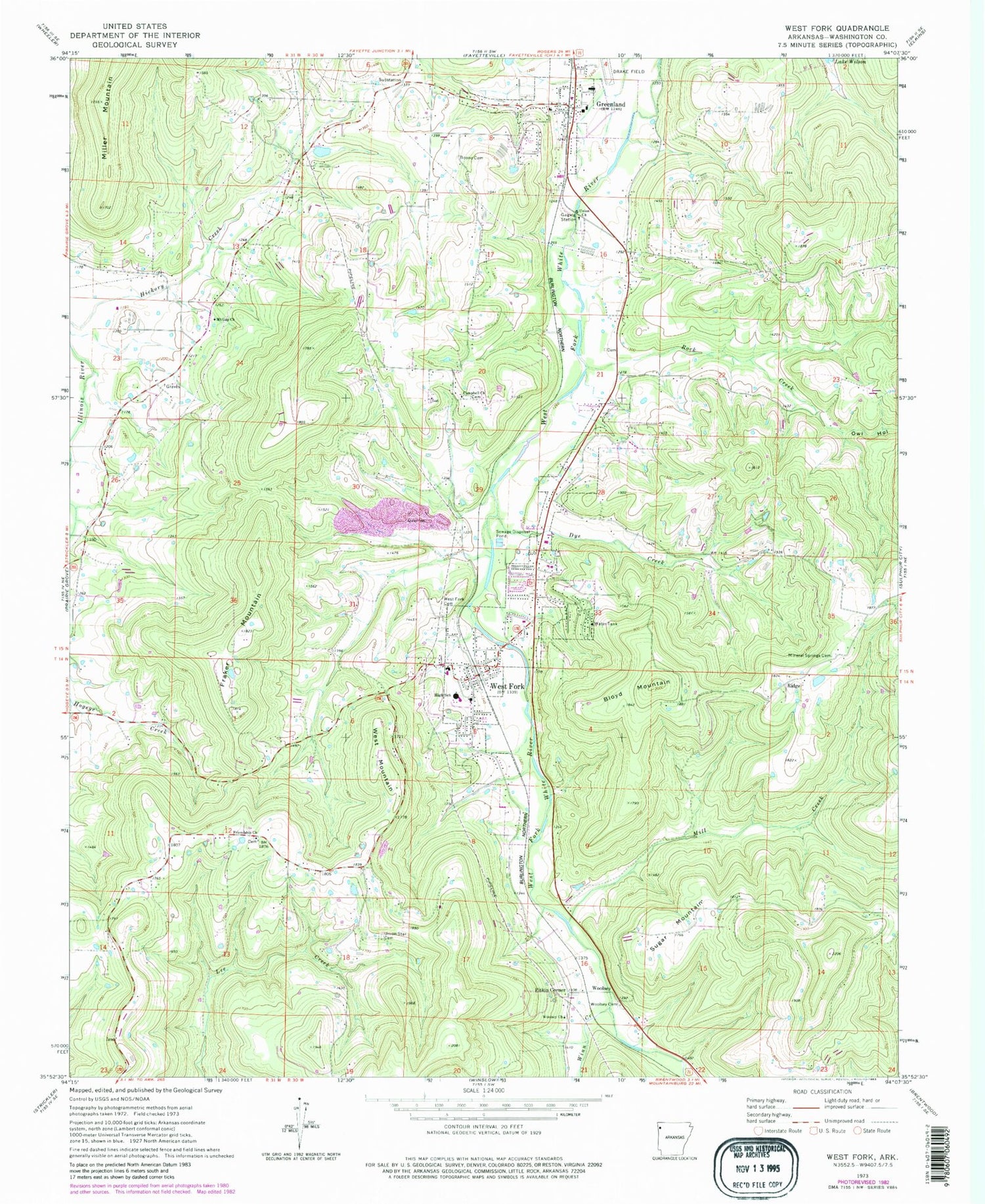 Classic USGS West Fork Arkansas 7.5'x7.5' Topo Map Image