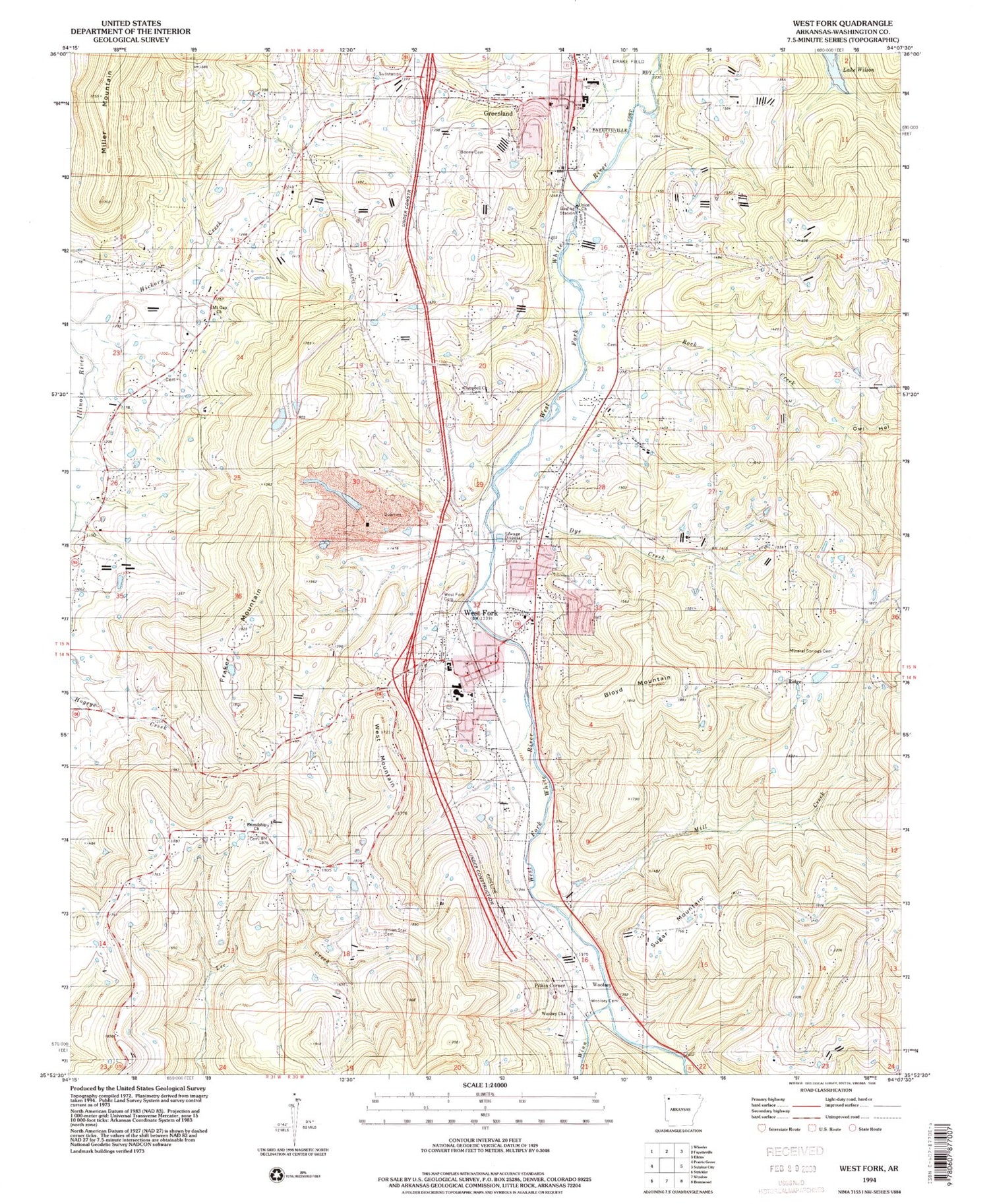 Classic USGS West Fork Arkansas 7.5'x7.5' Topo Map Image