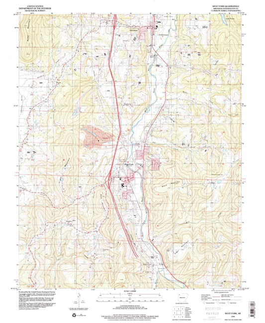 Classic USGS West Fork Arkansas 7.5'x7.5' Topo Map Image