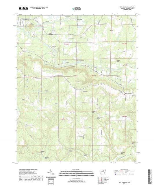 West Pangburn Arkansas US Topo Map Image