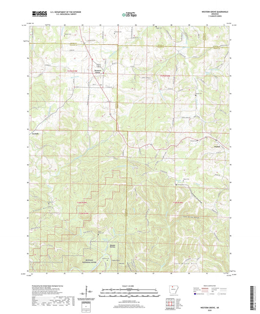 Western Grove Arkansas US Topo Map Image