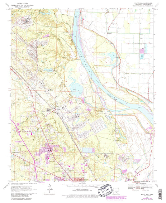 Classic USGS White Hall Arkansas 7.5'x7.5' Topo Map Image