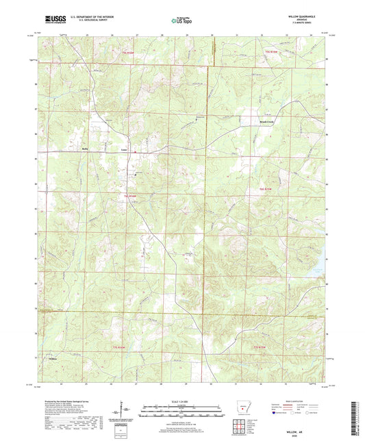 Willow Arkansas US Topo Map Image