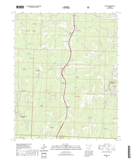 Winslow Arkansas US Topo Map Image