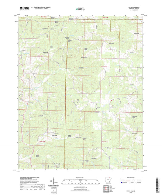 Wirth Arkansas US Topo Map Image