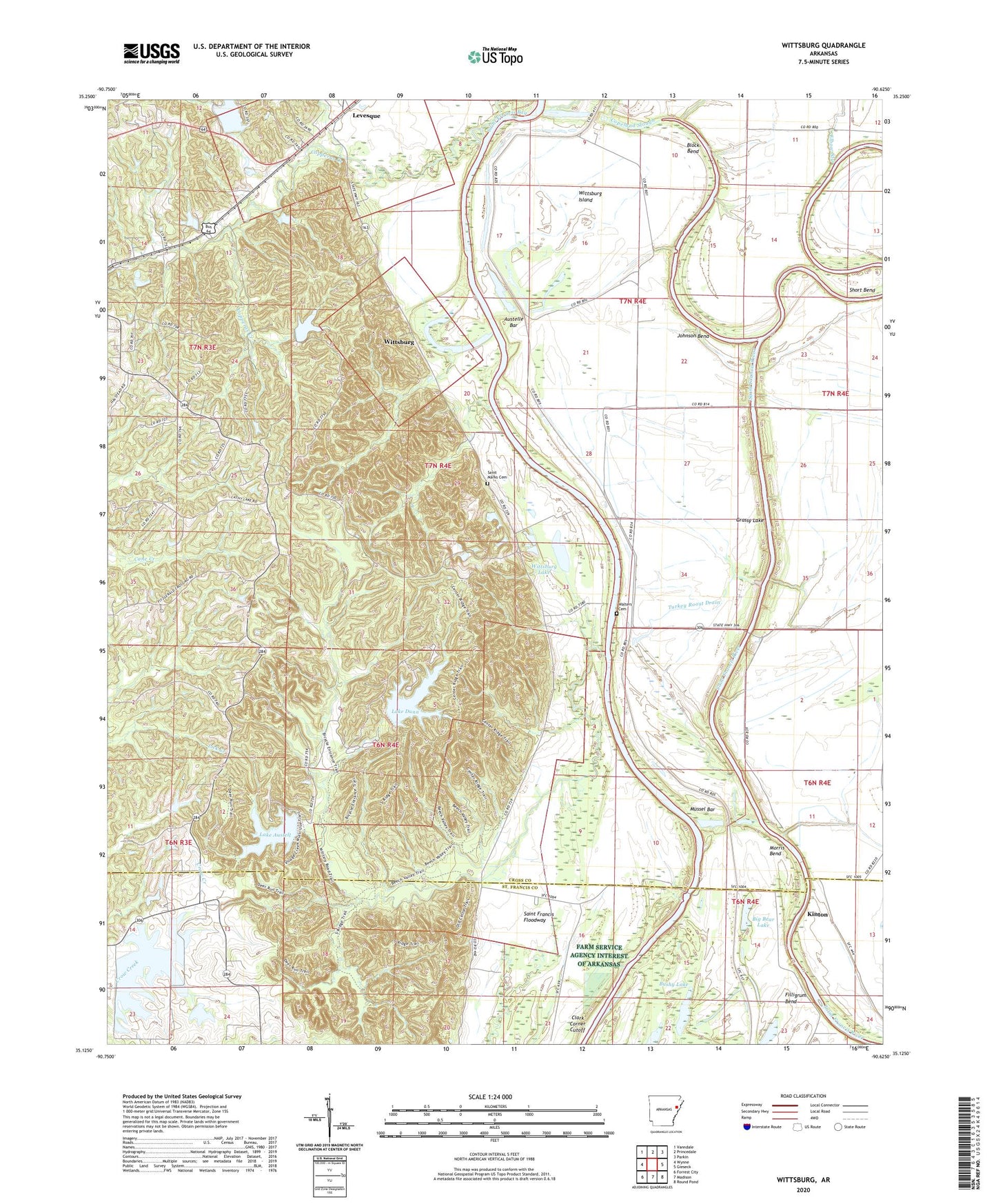 Wittsburg Arkansas US Topo Map Image