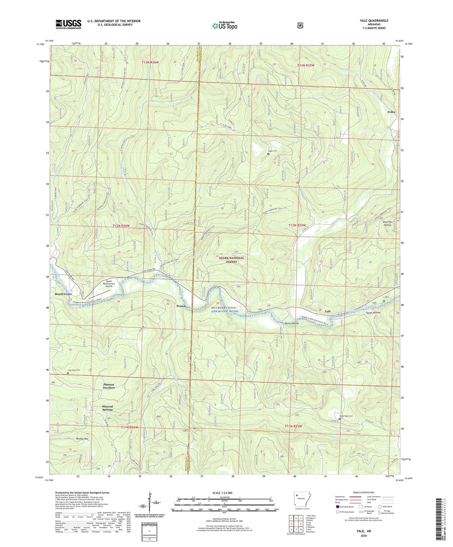 Yale Arkansas US Topo Map Image