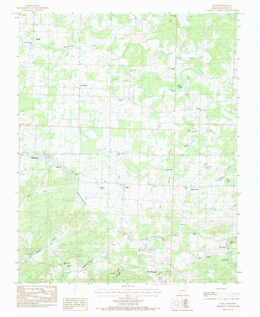 Classic USGS Zion Arkansas 7.5'x7.5' Topo Map Image