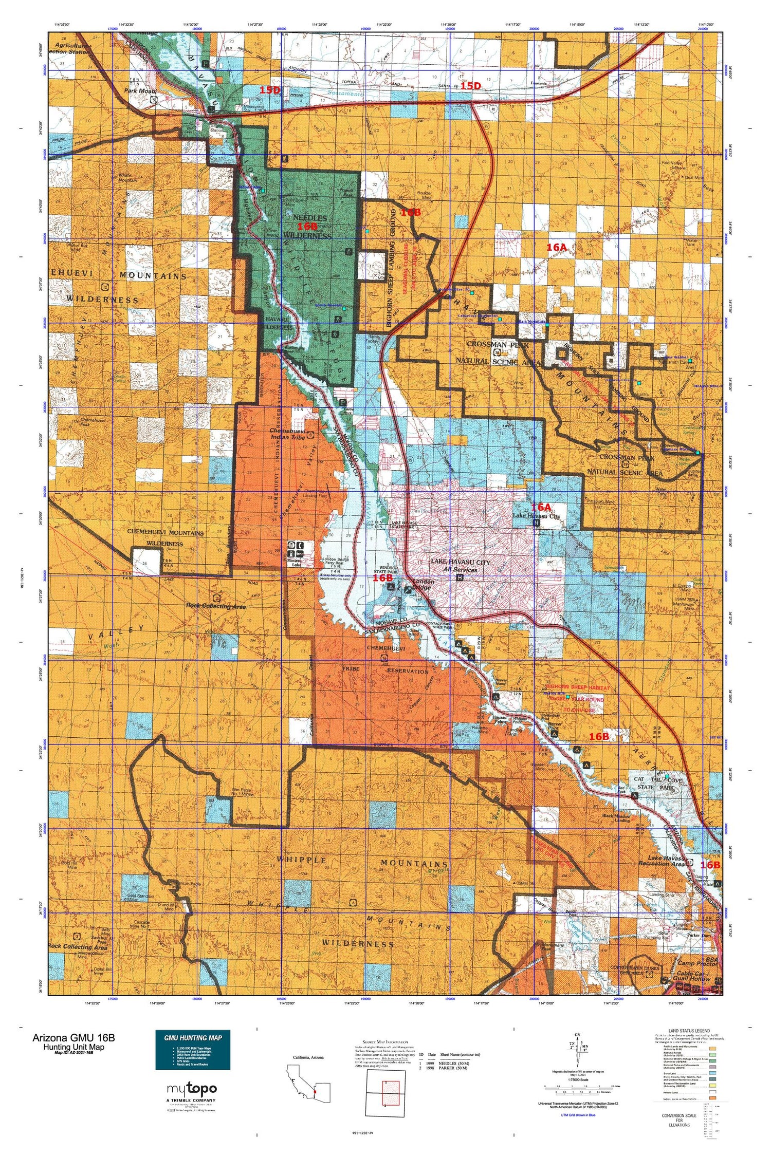 Arizona GMU 16B Map Image