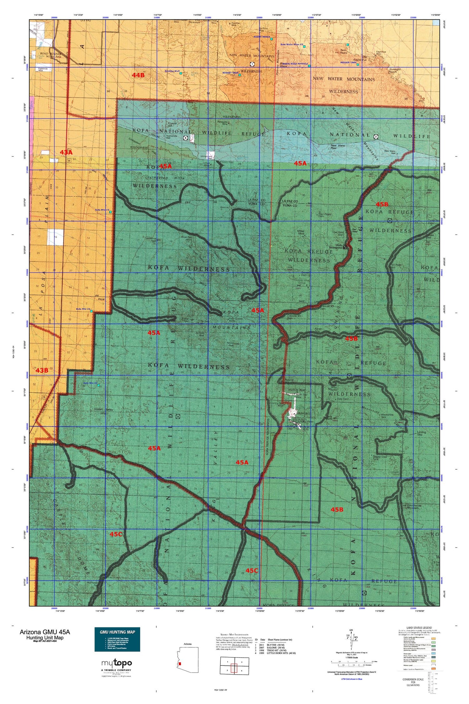 Arizona GMU 45A Map Image